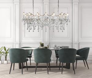 Searchlight Electric Florence 14Lt Bar Pendant - Chrome Metal & Clear Crystal 80614-14CC