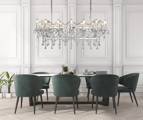 Searchlight Electric Florence 14Lt Bar Pendant - Chrome Metal & Clear Crystal 80614-14CC