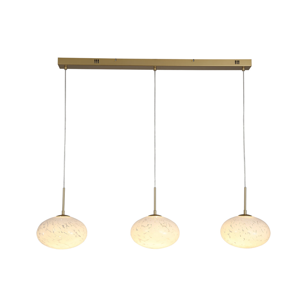 Confetti LED Bar Pendant - Gold Metal & Confetti Glass