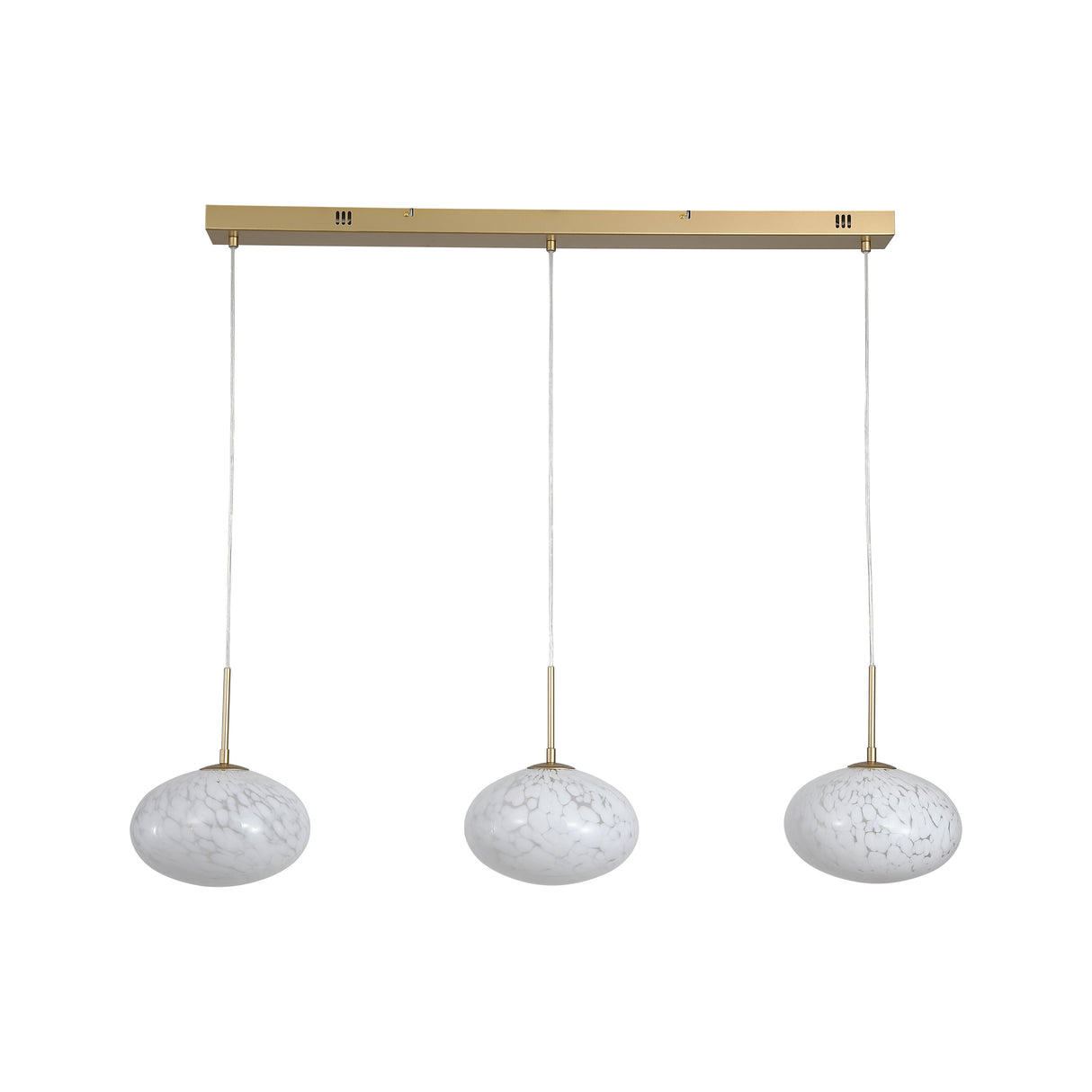 Searchlight Electric Confetti LED Bar Pendant - Gold Metal & Confetti Glass 80823-3GO