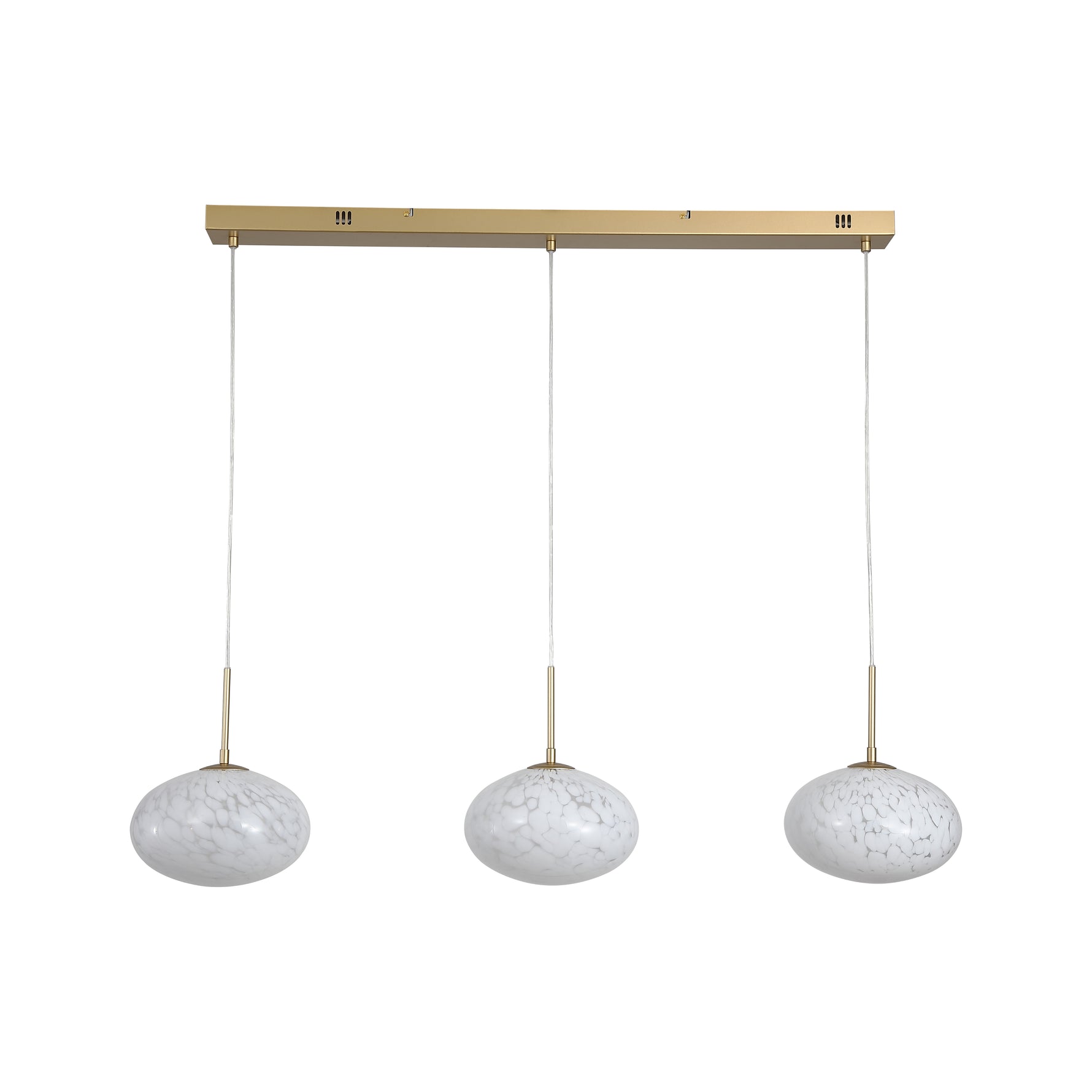 Searchlight Electric Confetti LED Bar Pendant - Gold Metal & Confetti Glass 80823-3GO