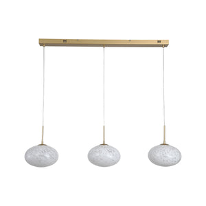 Searchlight Electric Confetti LED Bar Pendant - Gold Metal & Confetti Glass 80823-3GO