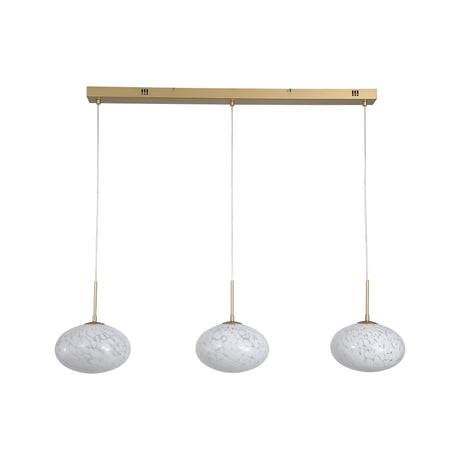 Searchlight Electric Confetti LED Bar Pendant - Gold Metal & Confetti Glass 80823-3GO