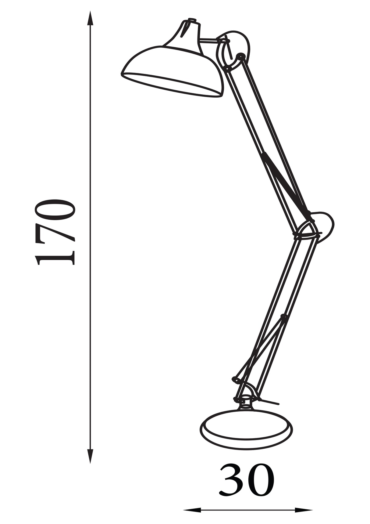 Searchlight Electric Goliath Task Lamp - Chrome & Cream Metal 8082CR