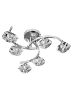 Sculptured Ice II 6Lt Flush - Chrome & Glass