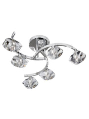 Sculptured Ice II 6Lt Flush - Chrome & Glass