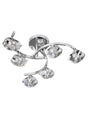 Sculptured Ice II 6Lt Flush - Chrome & Glass