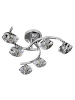 Searchlight Electric Sculptured Ice II 6Lt Flush - Chrome & Glass 8086-6CC