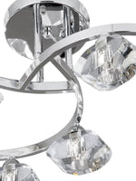 Searchlight Electric Sculptured Ice II 6Lt Flush - Chrome & Glass 8086-6CC