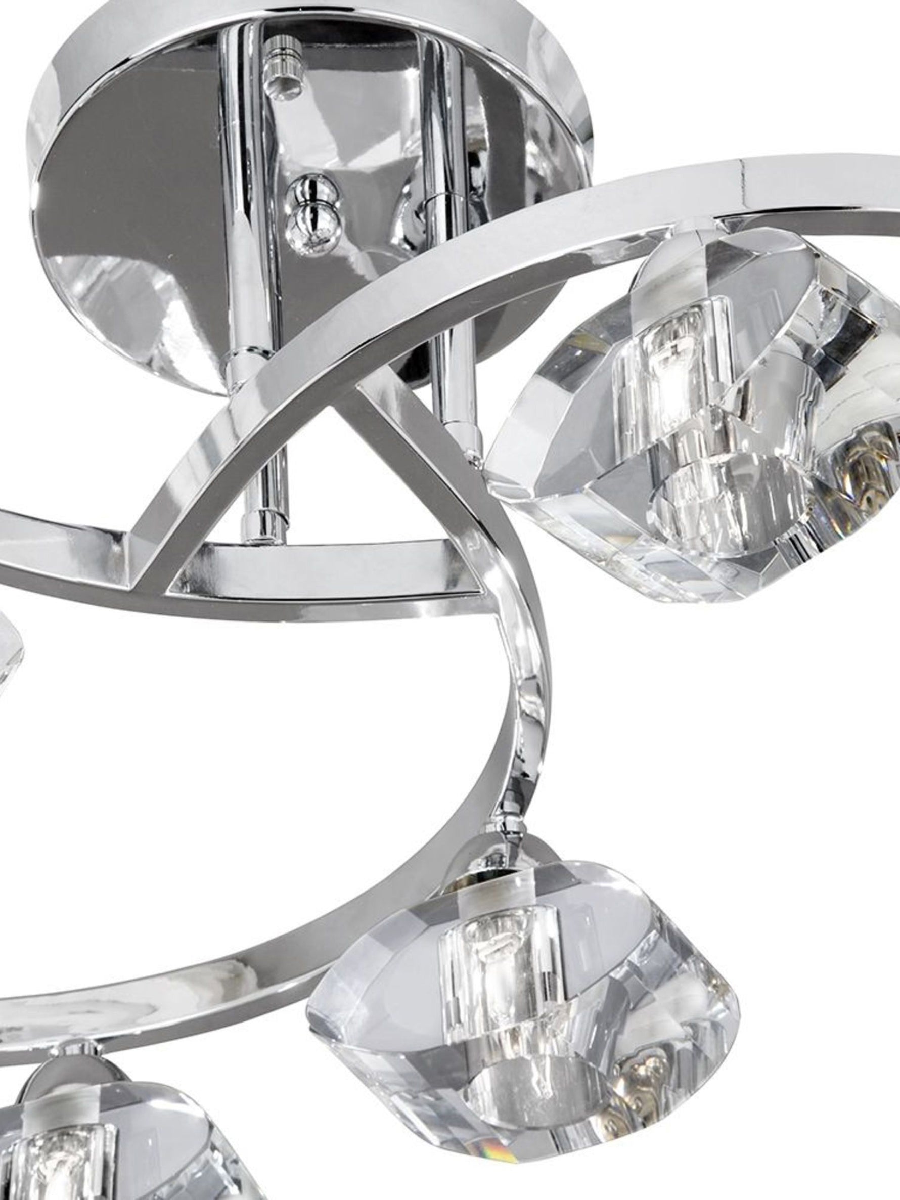 Searchlight Electric Sculptured Ice II 6Lt Flush - Chrome & Glass 8086-6CC