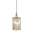 Victoria  2Lt Pendant - Antique Brass Metal & Clear Crystal