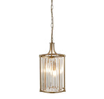 Victoria  2Lt Pendant - Antique Brass Metal & Clear Crystal