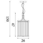 Searchlight Electric Victoria  2Lt Pendant - Antique Brass Metal & Clear Crystal 8092-2AB