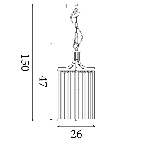 Searchlight Electric Victoria  2Lt Pendant - Antique Brass Metal & Clear Crystal 8092-2AB