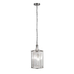 Victoria  2Lt Pendant  - Chrome Metal & Clear Crystal