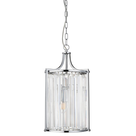 Searchlight Electric Victoria  2Lt Pendant  - Chrome Metal & Clear Crystal 8092-2CC