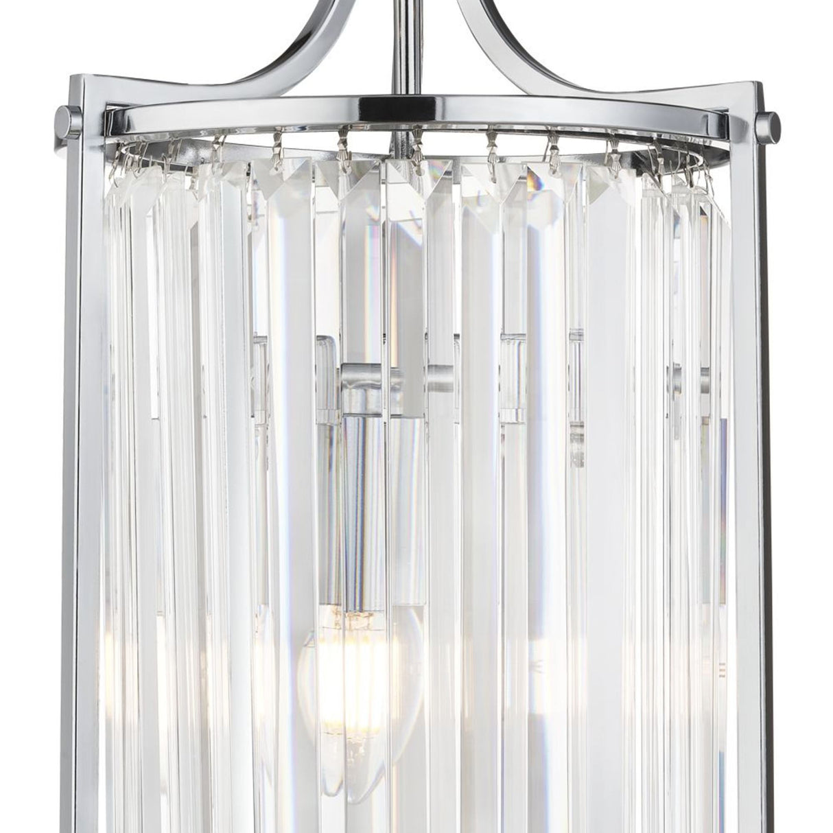 Searchlight Electric Victoria  2Lt Pendant  - Chrome Metal & Clear Crystal 8092-2CC