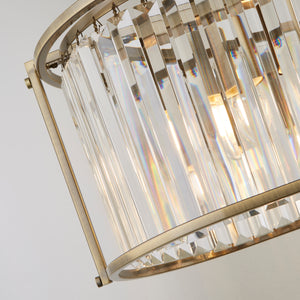 Searchlight Electric Victoria 5Lt Oval Pendant - Antique Brass & Clear Crystal 8095-5AB