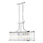 Victoria  5Lt Pendant - Chrome Metal & Clear Crystal