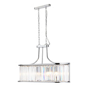 Victoria  5Lt Pendant - Chrome Metal & Clear Crystal