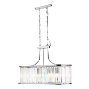 Victoria  5Lt Pendant - Chrome Metal & Clear Crystal