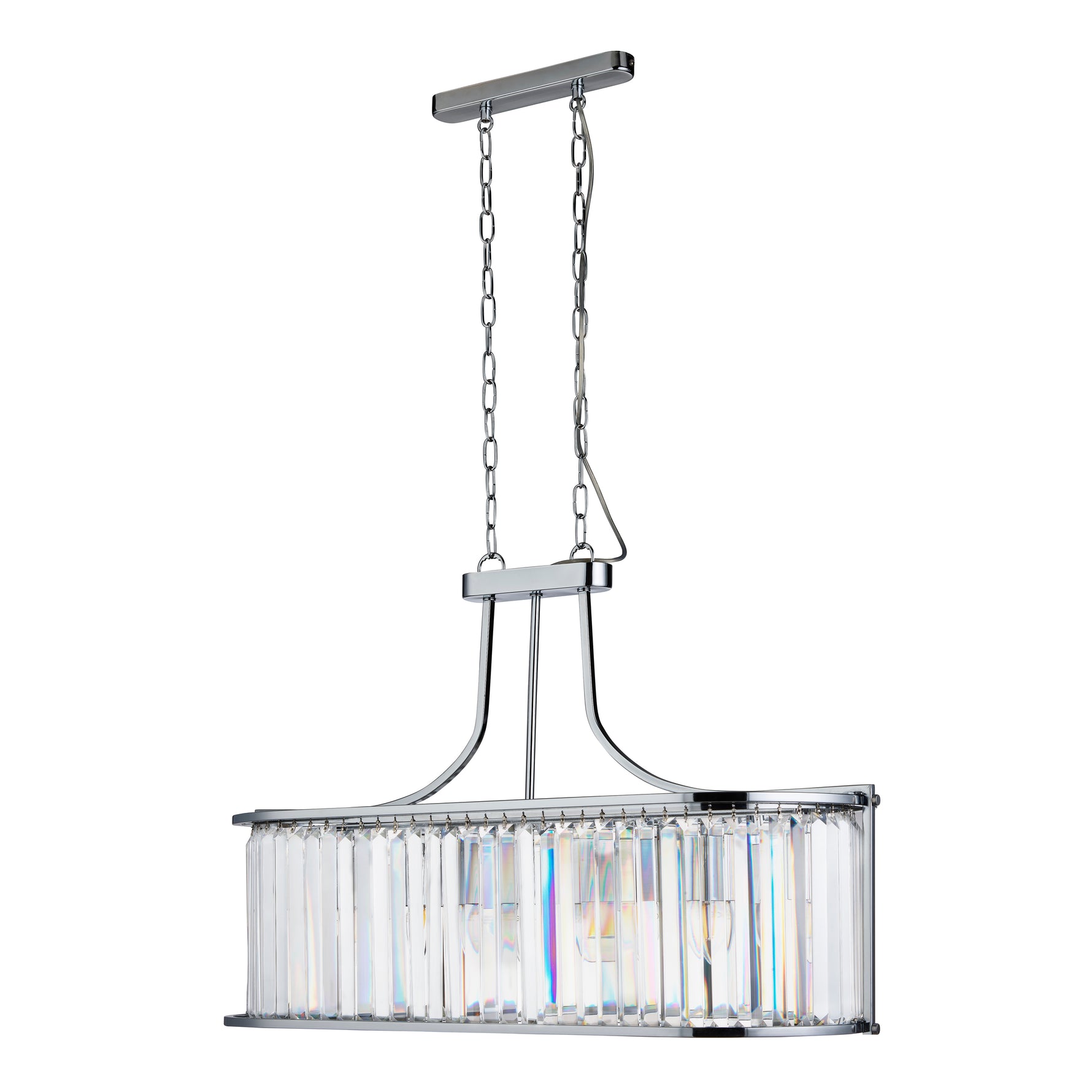 Searchlight Electric Victoria  5Lt Pendant - Chrome Metal & Clear Crystal 8095-5CC