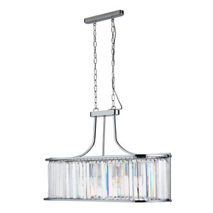 Searchlight Electric Victoria  5Lt Pendant - Chrome Metal & Clear Crystal 8095-5CC