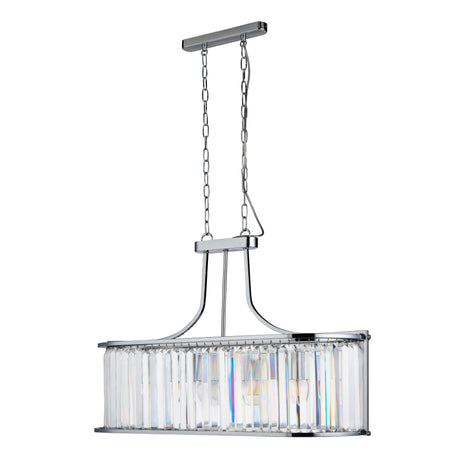 Searchlight Electric Victoria  5Lt Pendant - Chrome Metal & Clear Crystal 8095-5CC