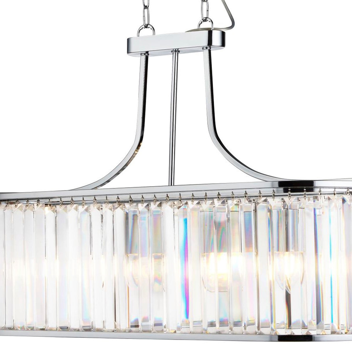 Searchlight Electric Victoria  5Lt Pendant - Chrome Metal & Clear Crystal 8095-5CC
