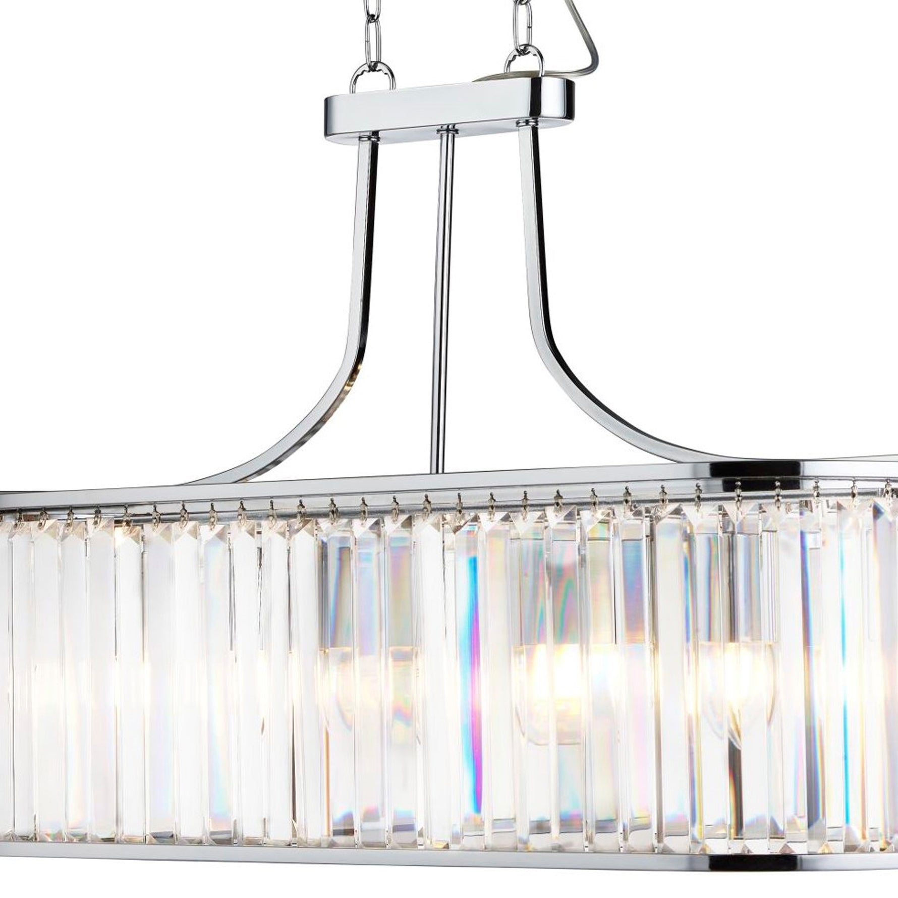 Searchlight Electric Victoria  5Lt Pendant - Chrome Metal & Clear Crystal 8095-5CC