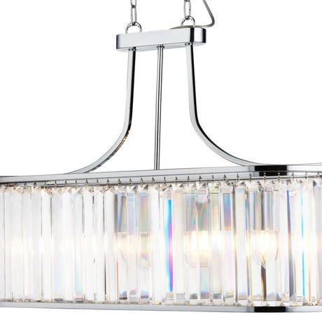 Searchlight Electric Victoria  5Lt Pendant - Chrome Metal & Clear Crystal 8095-5CC