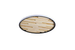 Searchlight Electric Equalise LED Flush, Matt Black and Wood 80980-49BK