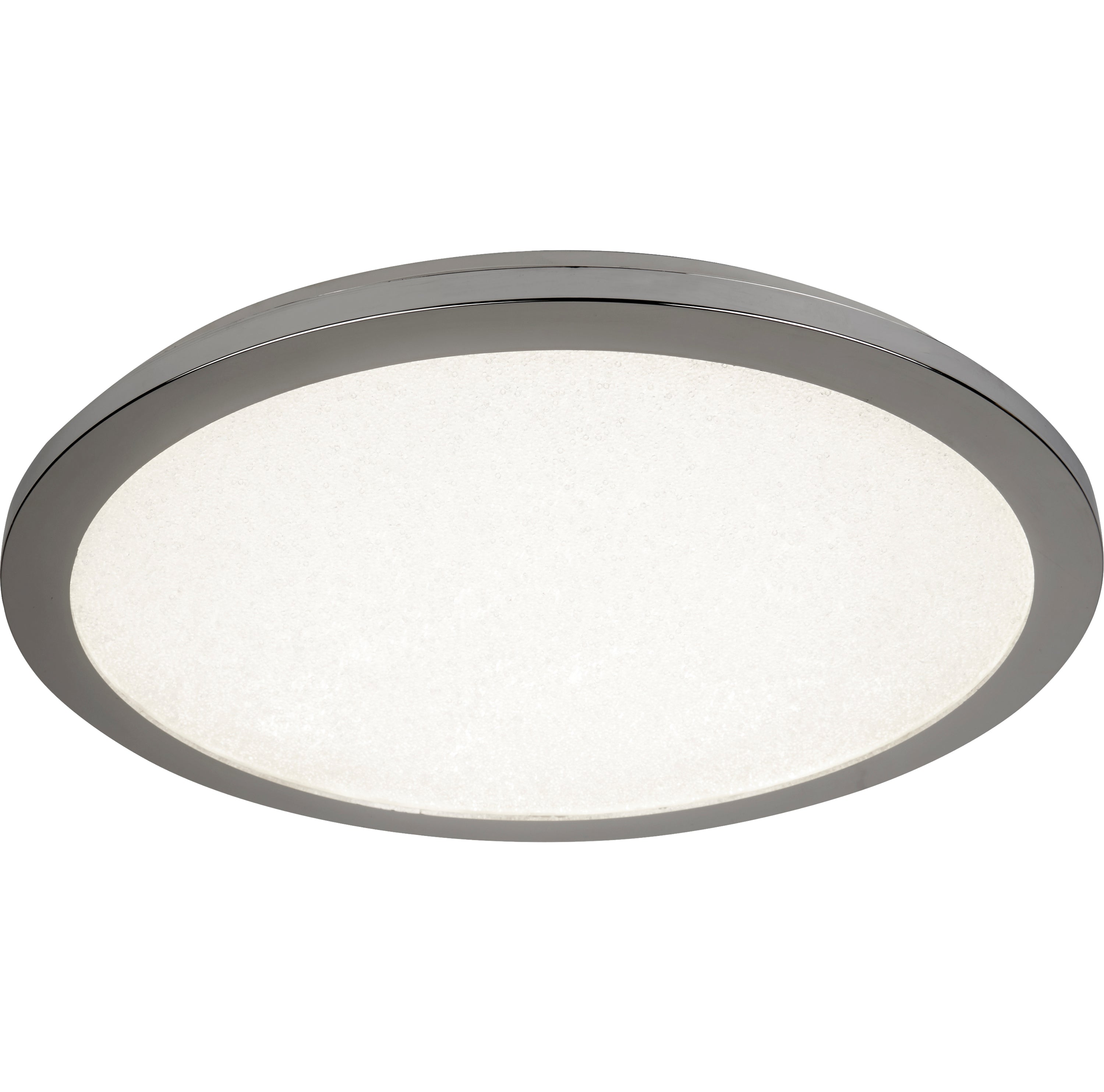 Scilly LED Flush - Chrome Metal & Crystal Sand