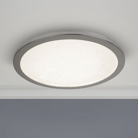 Searchlight Electric Scilly LED Flush - Chrome Metal & Crystal Sand 8100-30CC