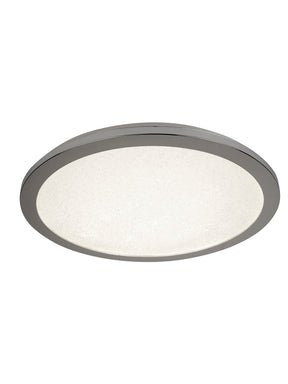 Scilly LED Flush  -  Chrome & Crystal Sand, IP44