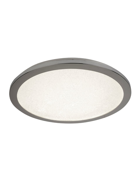 Scilly LED Flush  -  Chrome & Crystal Sand, IP44