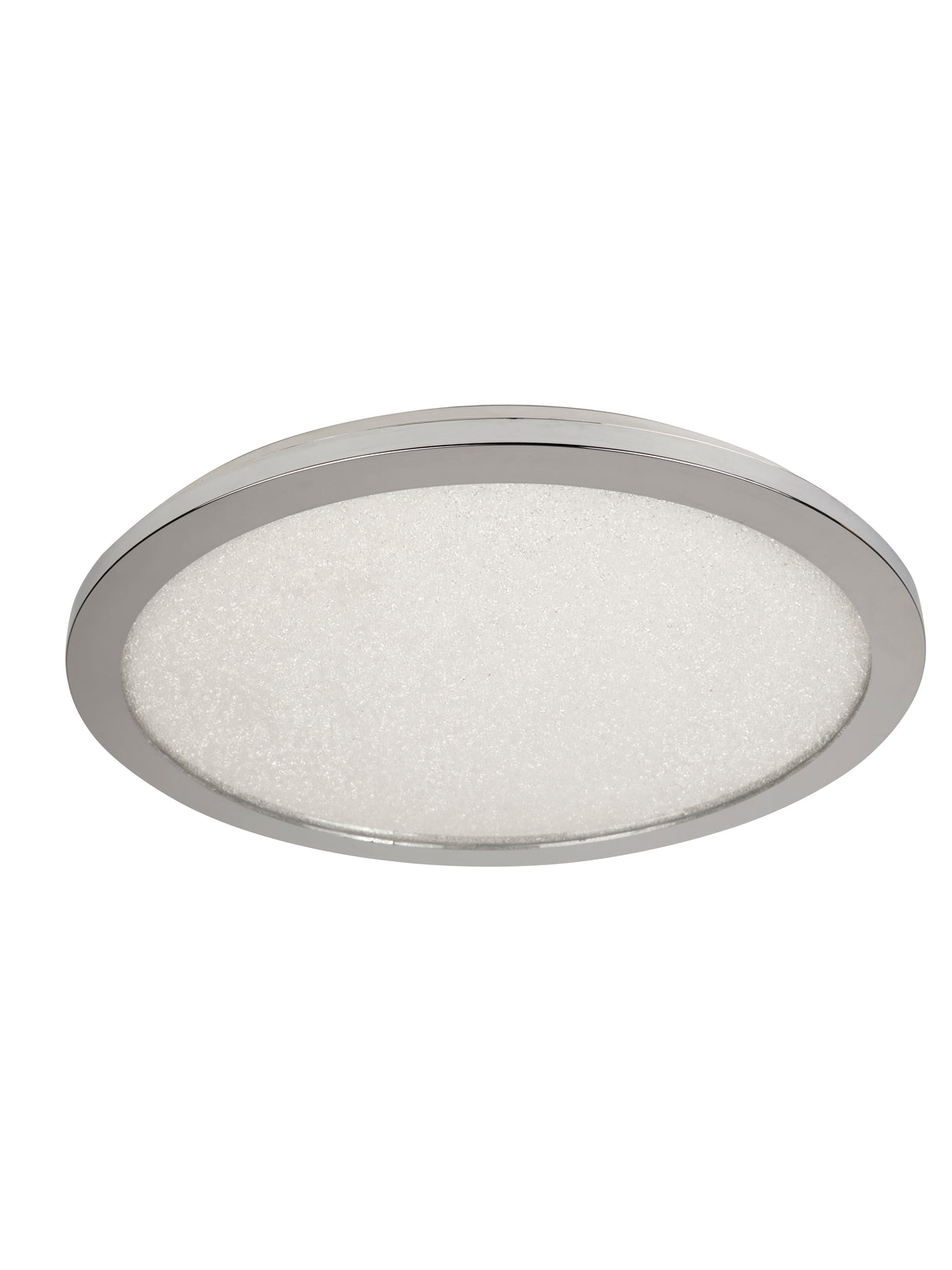 Searchlight Electric Scilly LED Flush  -  Chrome & Crystal Sand, IP44 8100-40CC