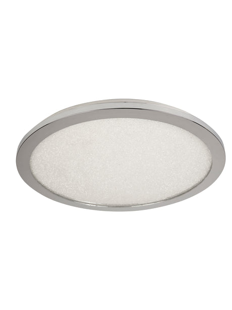 Searchlight Electric Scilly LED Flush  -  Chrome & Crystal Sand, IP44 8100-40CC