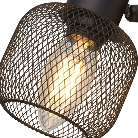 Searchlight Electric Meshy 4Lt Cage Bar Spotlight - Black Metal 81201-4BK