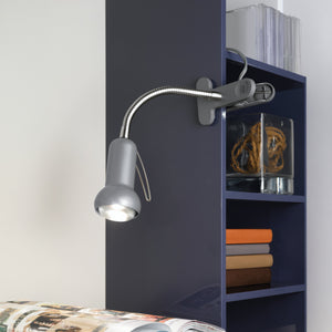 Eglo EU FABIO Clamp Light – Silver Steel, Adjustable Office Clamp Lamp, E14, Indoor Task Lighting