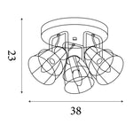 Searchlight Electric Vision 3Lt Round Ceiling Light - Matt Black Metal & Wood 81698-3BK