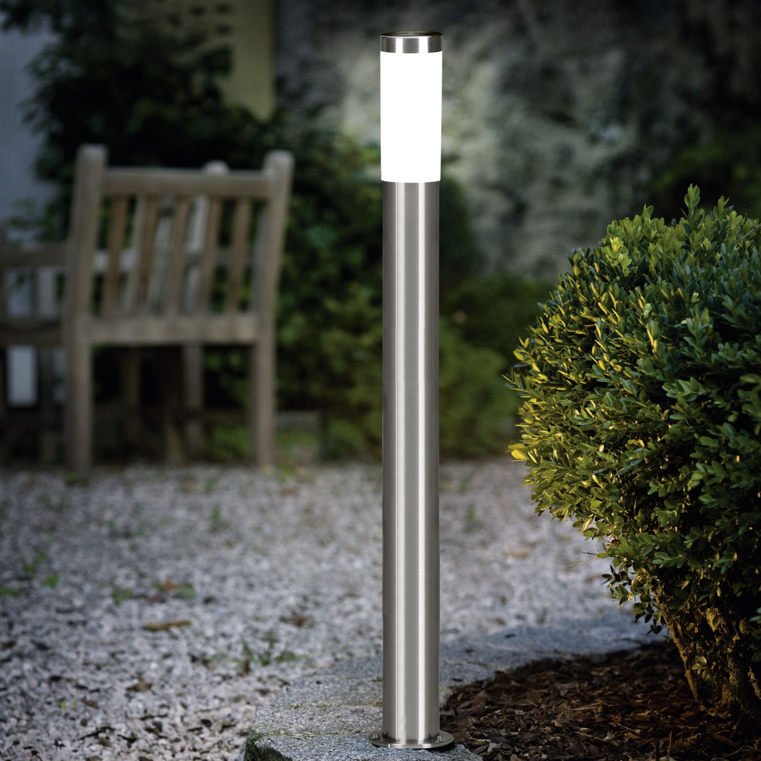 Eglo EU Helsinki Stainless Steel & Plastic Outdoor Path Light With Motion Sensor, 45cm product image - Endon Lighting from First Light Direct with great prices and fast UK delivery