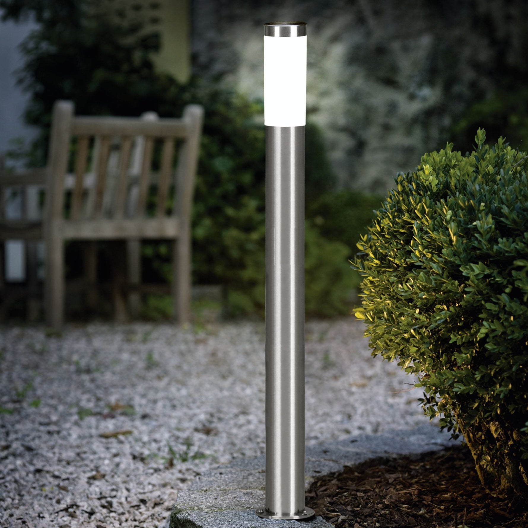 Eglo EU Helsinki Stainless Steel & Plastic Outdoor Path Light With Motion Sensor, 45cm product image - Endon Lighting from First Light Direct with great prices and fast UK delivery