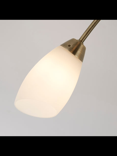 Searchlight Electric Opera 3Lt Flush - Antique Brass Metal & Opal Glass 8183-3AB