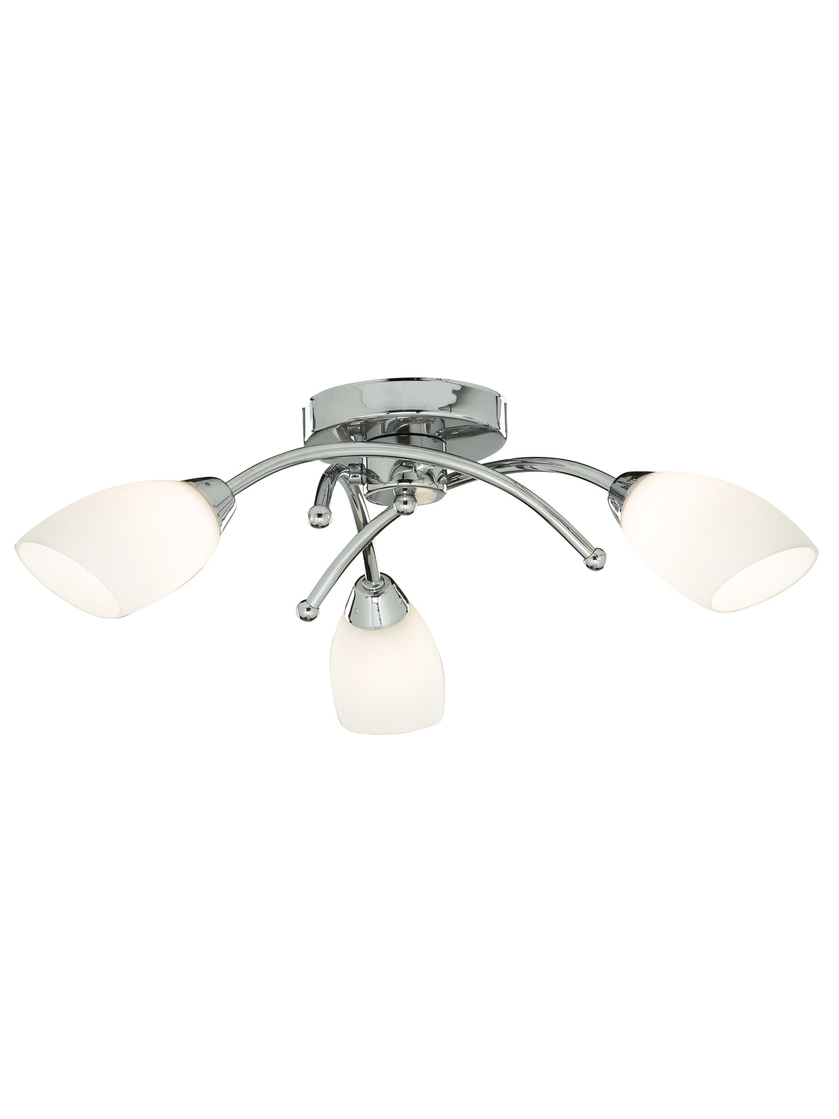 Opera 3Lt Flush -Chrome Metal & Opal Glass