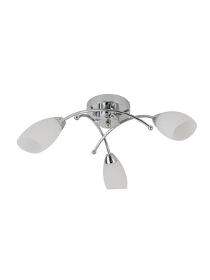 Searchlight Electric Opera 3Lt Flush -Chrome Metal & Opal Glass 8183-3CC