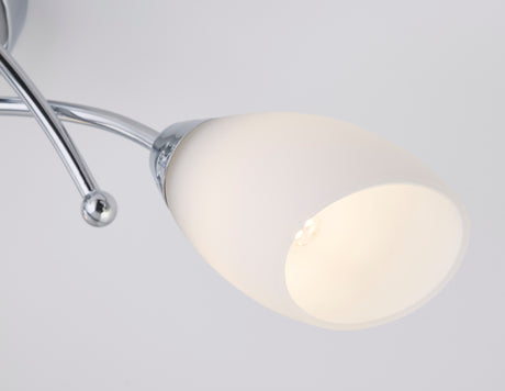 Searchlight Electric Opera 3Lt Flush -Chrome Metal & Opal Glass 8183-3CC