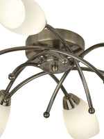 Searchlight Electric Opera 6Lt Flush -Antique Brass & Opal Glass 8186-6AB