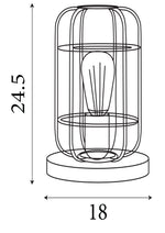 Searchlight Electric Vision Table Lamp - Matt Black Metal & Wood 81951-1BK