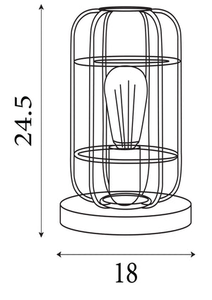 Searchlight Electric Vision Table Lamp - Matt Black Metal & Wood 81951-1BK